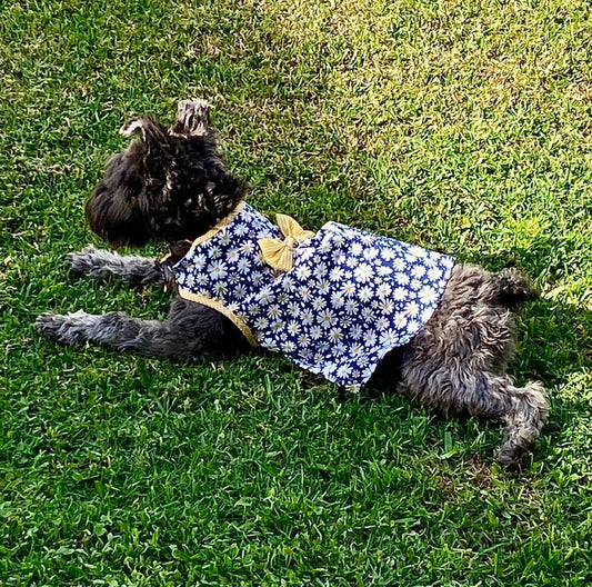 VESTIDO MARINO MARGARITAS