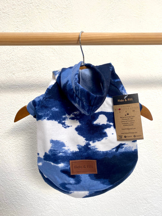 SUDADERA TIE DYE AZUL